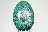 Polished Chrysocolla & Malachite Egg - Peru #207609-1